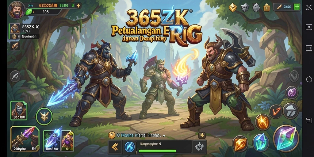 Tampilan gameplay <strong>365ZK</strong> yang menakjubkan dengan pertarungan epik dan karakter unik.