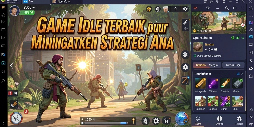 Tampilan menarik dari gameplay game Idle 8055 yang menantang.