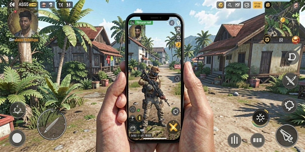 Tampilan gameplay menarik dalam ASG55 menunjukkan simulasi kehidupan yang mendalam.