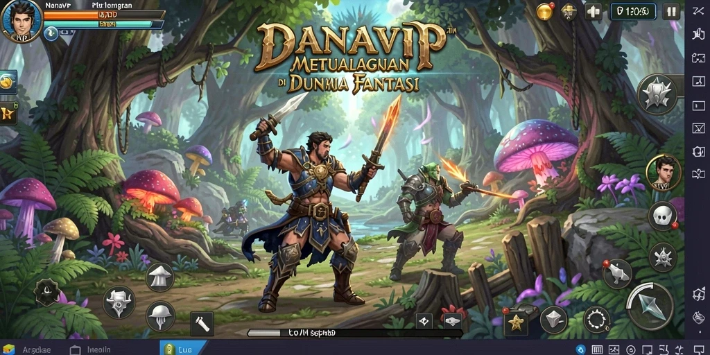 Tangkapan layar menampilkan aksi seru dalam permainan petualangan DANAVIP.