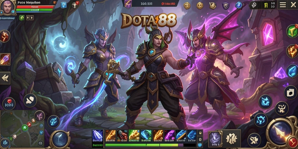 Screenshot DOTA88 menampilkan petualangan seru di dunia fantasi.