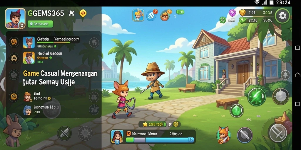 Tangkapan layar yang menampilkan gameplay GEMS365 yang seru dan interaktif.