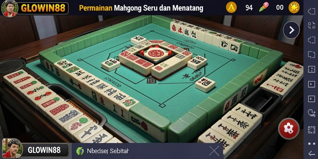 Tampilan gameplay Mahjong GLOWIN88 yang menarik dan penuh tantangan.