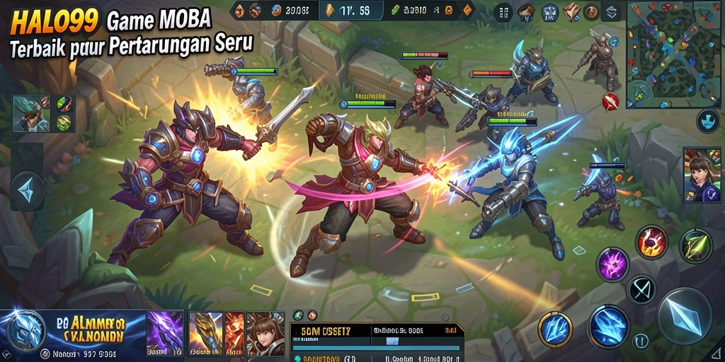Gameplay seru dan menegangkan di HALO99 dengan pertarungan antar hero.