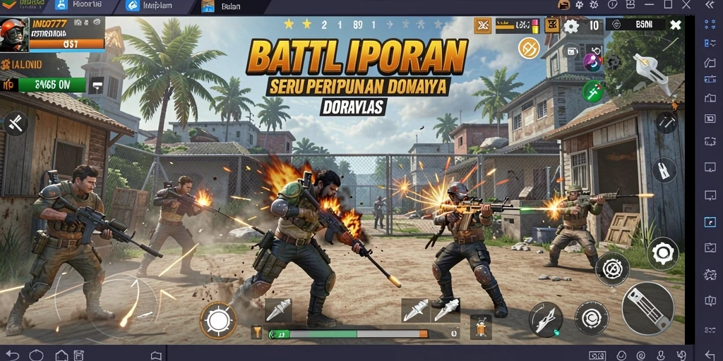 Tangkapan layar INDO777 menampilkan pertempuran mendebarkan dalam arena Battle Royale.