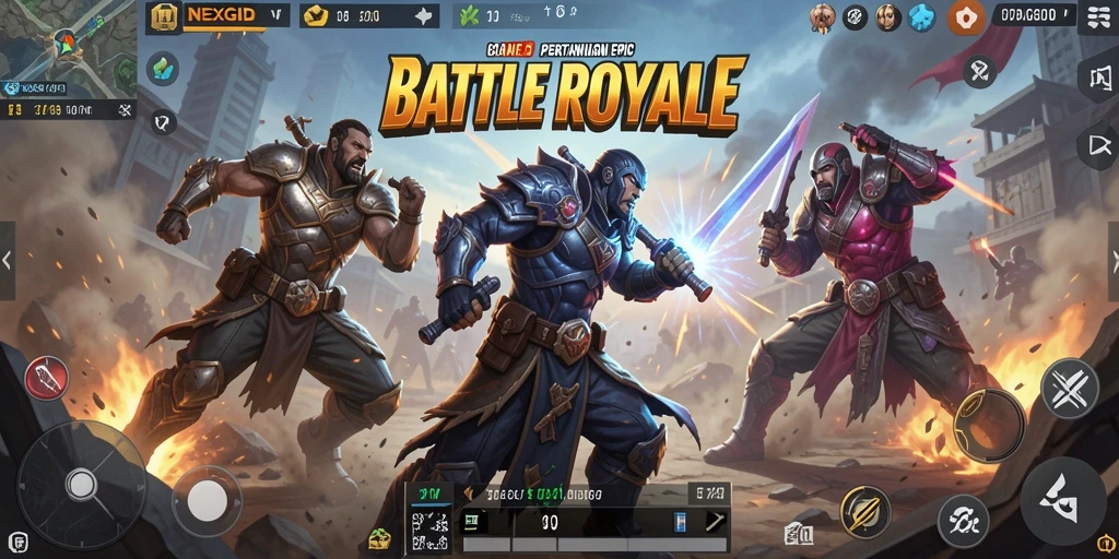 Gameplay mendebarkan dalam <strong>NEXGID</strong> menampilkan duel seru di medan perang.