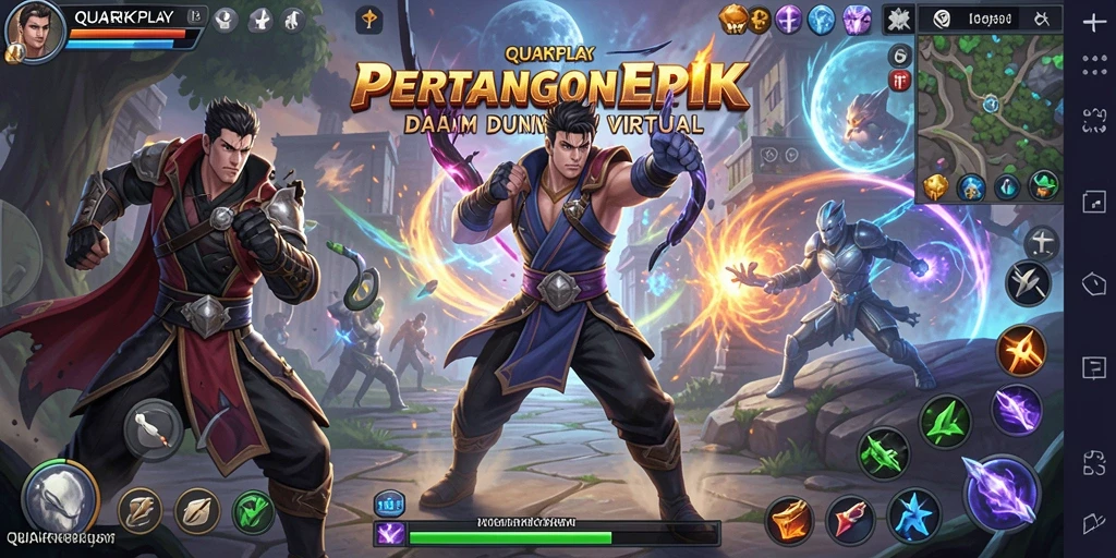 Tampilan aksi mendebarkan dalam gameplay QUARKPLAY yang seru.