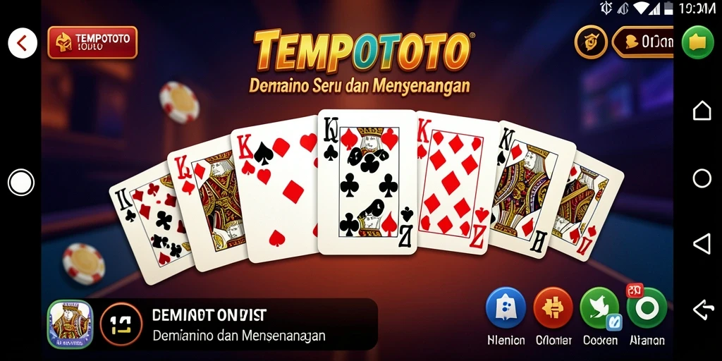 Tampilan gameplay seru dari TEMPOTOTO yang menampilkan pemain berkompetisi dalam permainan domino.