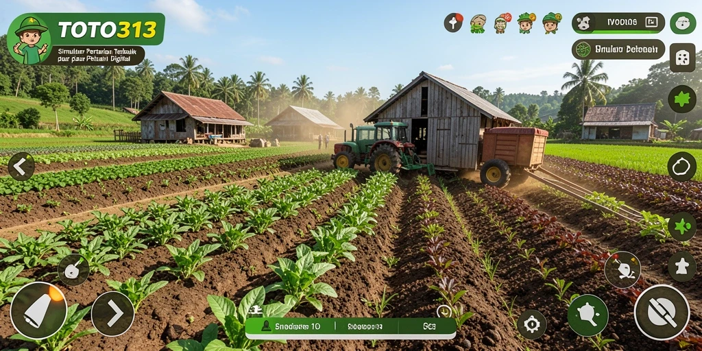 Tangkapan layar menunjukkan petani sedang panen hasil pertanian.