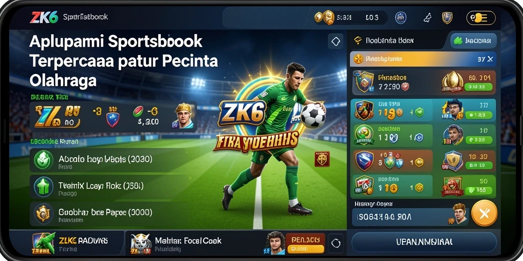 Tampilan utama ZK6 dengan pilihan taruhan olahraga.